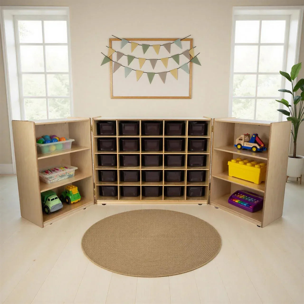25 Tray Tri-Fold Storage with (25) Brown Trays