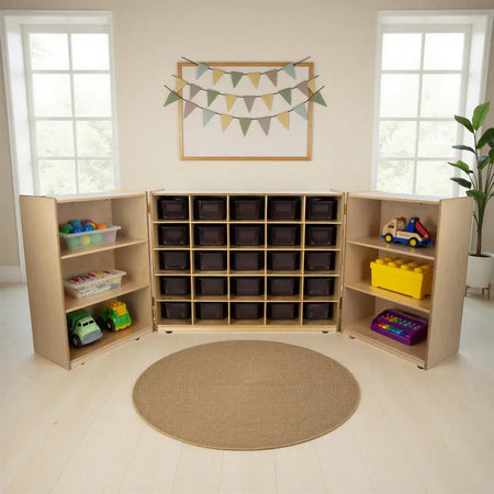 25 Tray Tri-Fold Storage with (25) Brown Trays