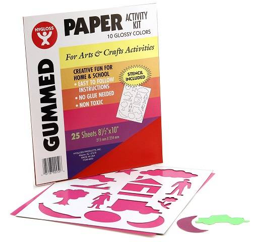 Gummed Paper in Assorted Colors 8.5" x 10" (25 Sheets)