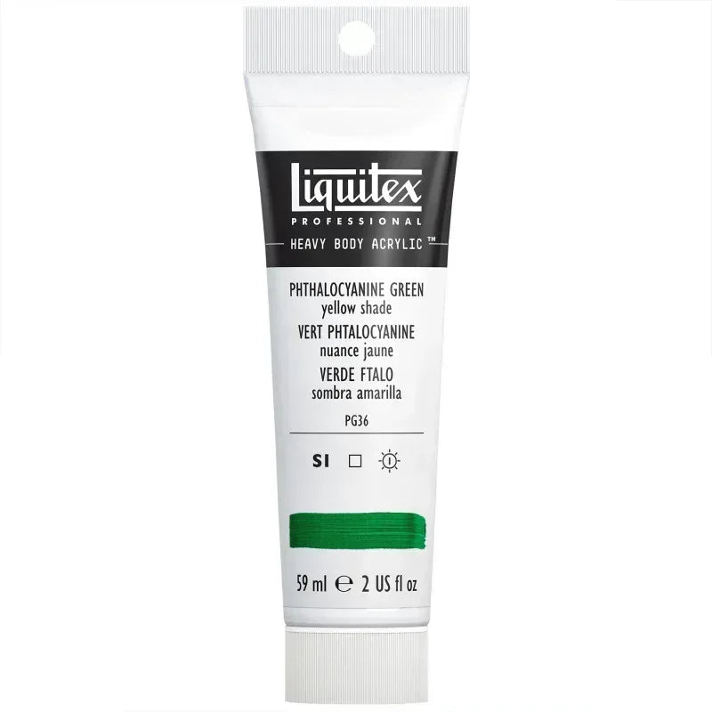 Professional Heavy Body Acrylic Paint, 59 mL Tube, Phthalocyanine Green (Yellow Shade)