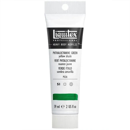 Professional Heavy Body Acrylic Paint, 59 mL Tube, Phthalocyanine Green (Yellow Shade)