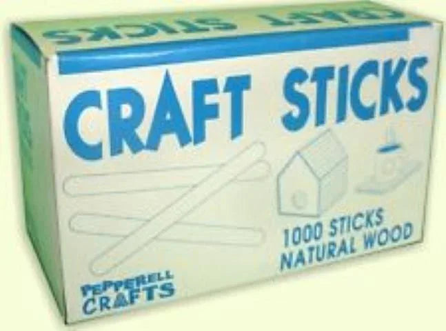 Natural Wood Craft Sticks - 4-1/2" x 3/8" - 1000/box (25350)