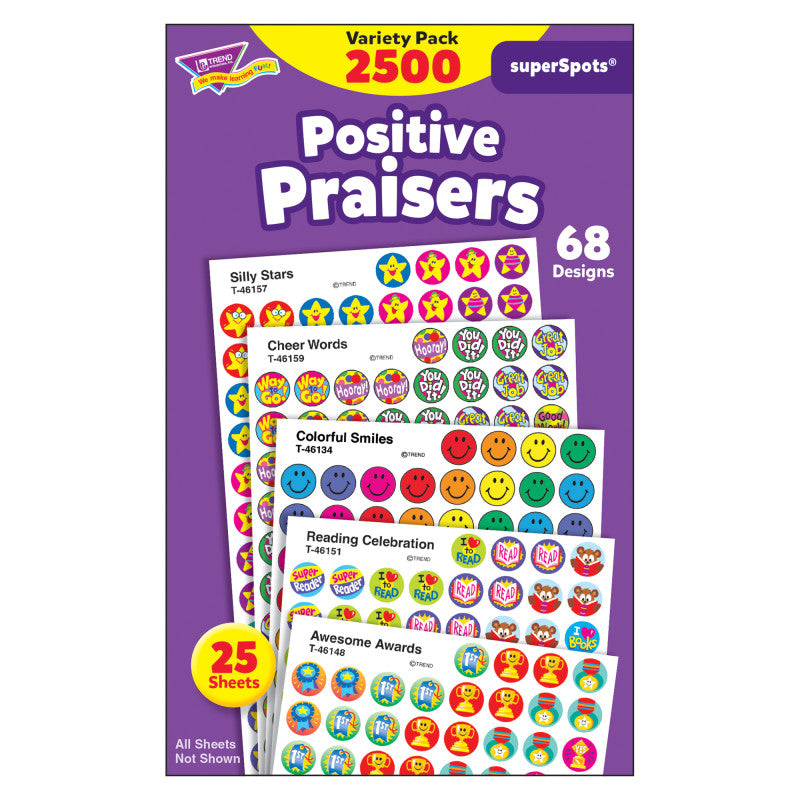Positive Praisers superSpots&reg; Stickers Variety Pack, 2500 ct