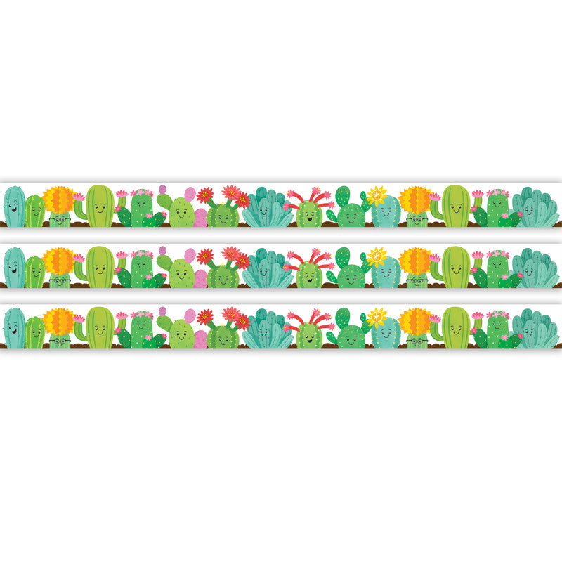 Happy Cactus Crew Die-Cut Border Trim, 35 Feet Per Pack, 3 Packs