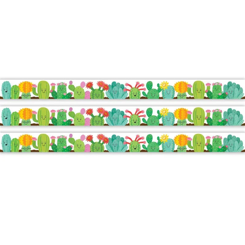 Happy Cactus Crew Die-Cut Border Trim, 35 Feet Per Pack, 3 Packs