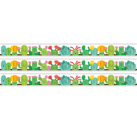 Happy Cactus Crew Die-Cut Border Trim, 35 Feet Per Pack, 3 Packs