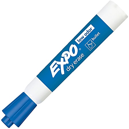 EXPO® Low Odor Dry Erase Markers, Chisel Tip, BLUE
