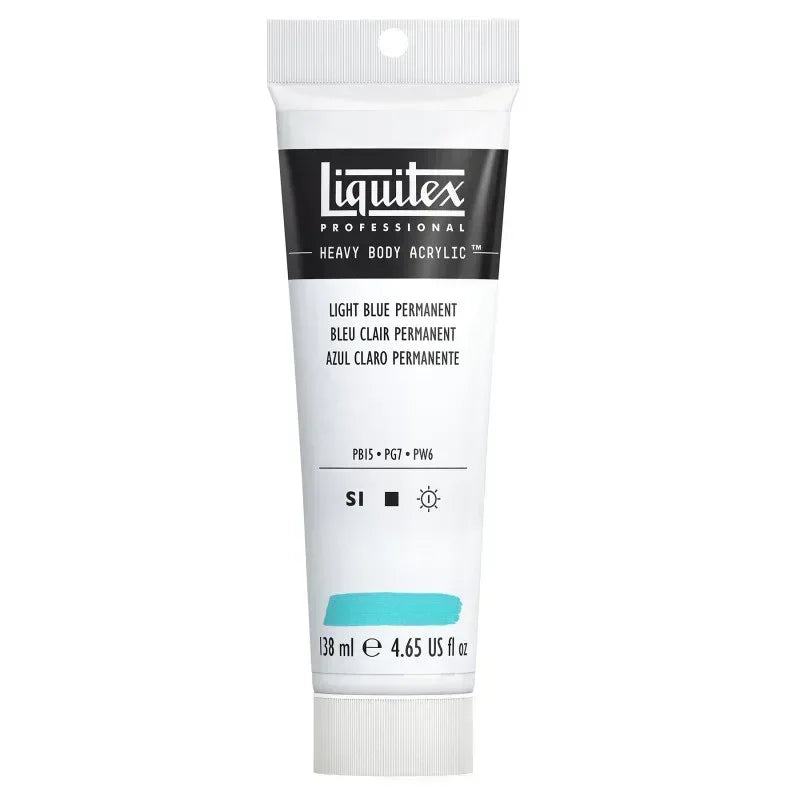 Professional Heavy Body Acrylic Paint, 138 mL Tube, Light Blue Permanent