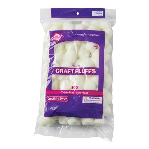 CREATIVITY STREET CRAFT FLUFFS TRIPLE SIZE YELLOW 100 PIECES