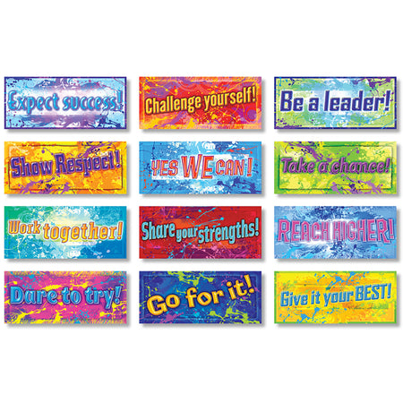 Positive Messages Posters, 7-1/3" x 17", Set of 12