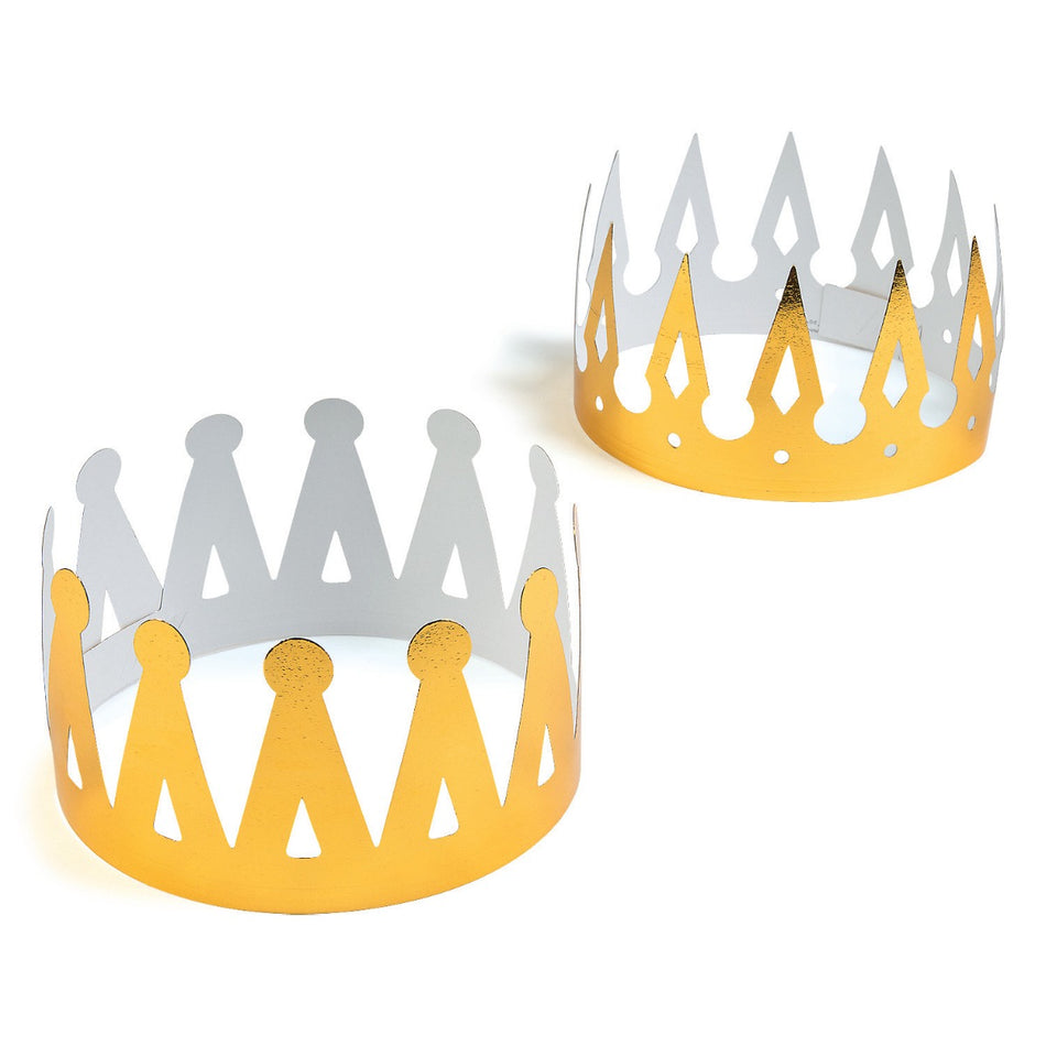 Gold Foil Crowns, 24" x 4" - Pack of 12