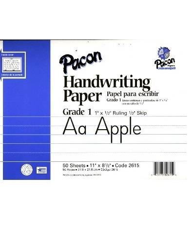 Writing Paper Grade 1 Primary Practice Tablet 8" x 10" 50 Sheets