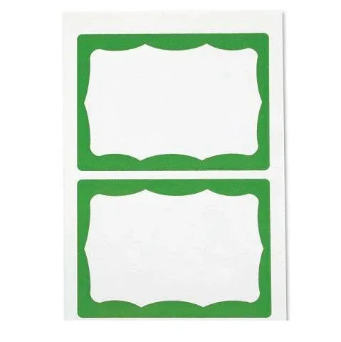 Self-Adhesive Name Badges, Green Visitor, Pack Of 100