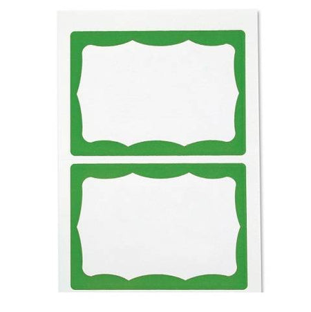 Self-Adhesive Name Badges, Green Visitor, Pack Of 100