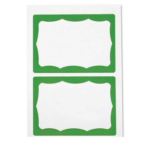 Self-Adhesive Name Badges, Green Visitor, Pack Of 100