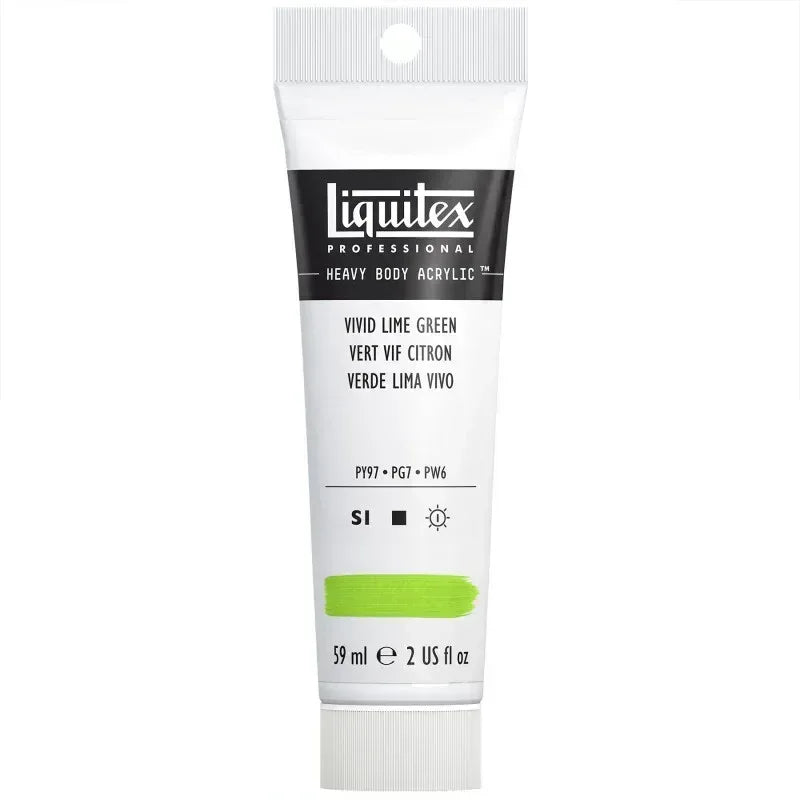 Professional Heavy Body Acrylic Paint, 59 mL Tube, Vivid Lime Green
