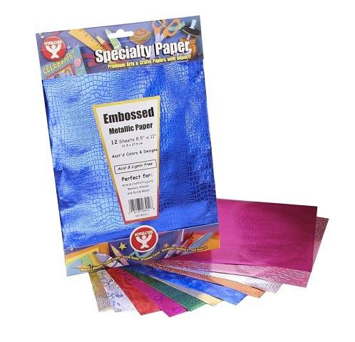 Hygloss Embossed Metallic Paper 8.5" x 10", 30 Assorted Color
