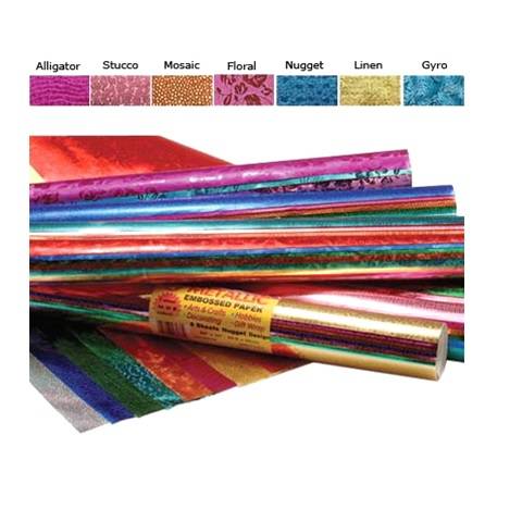 Hygloss Embossed Metallic Paper 20" x 26" 8 Assorted Color sheets