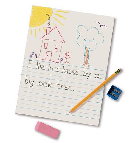 Pacon Picture Story Paper - White Ruled Newsprint 9" X 12" 500 SHEETS