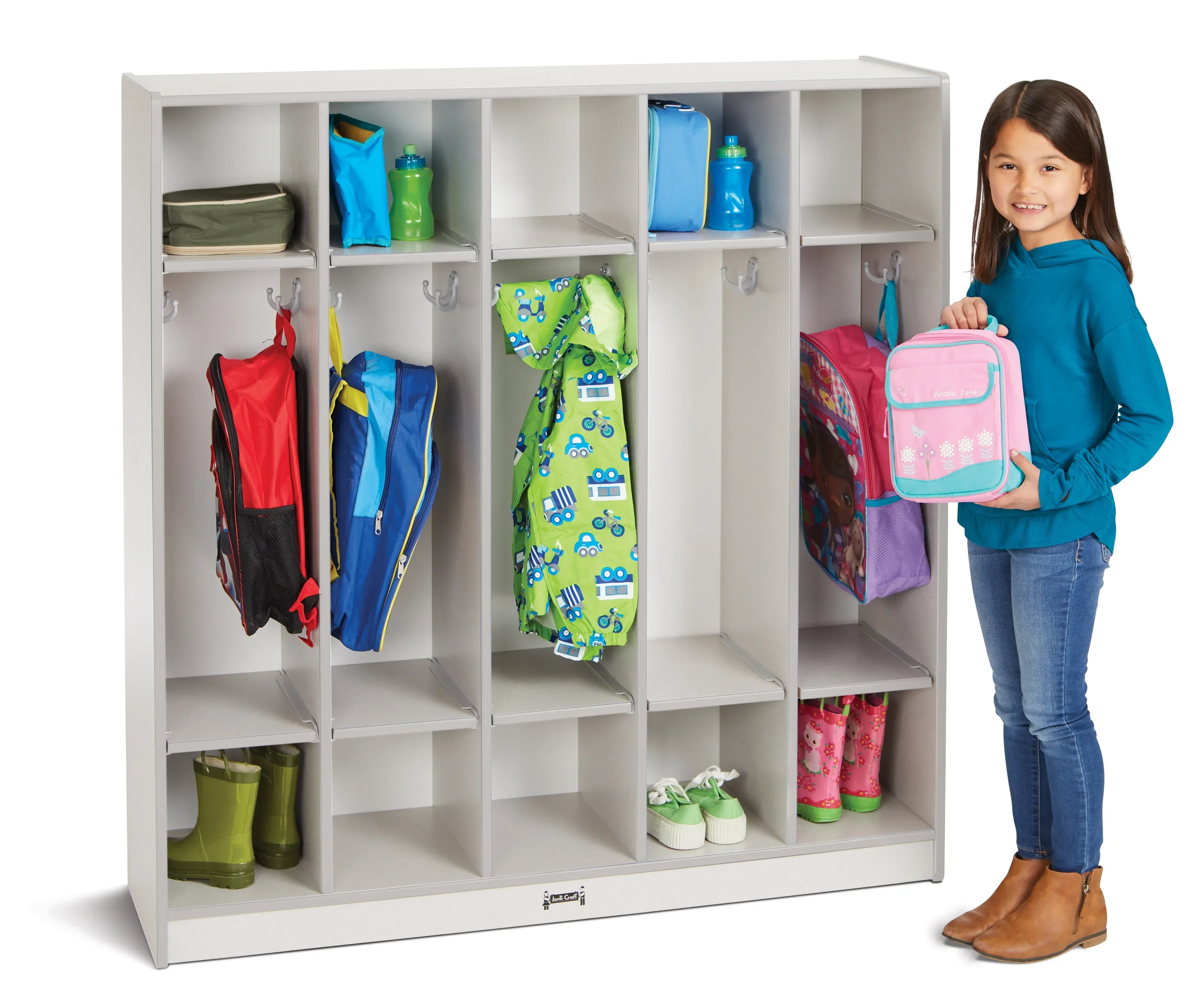 Rainbow Accents® 5 Section Coat Locker - Gray