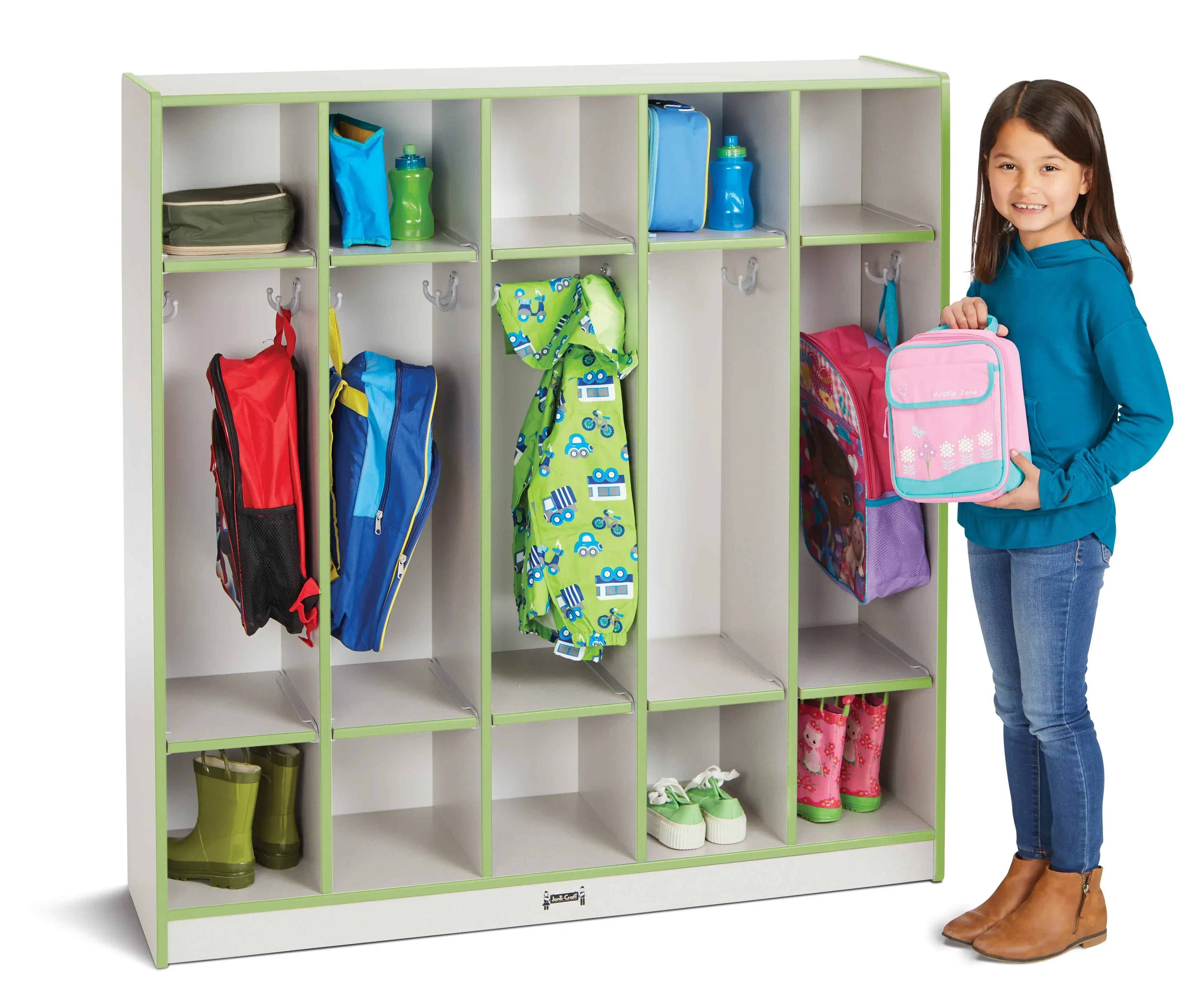 Rainbow Accents® 5 Section Coat Locker - Key Lime Green
