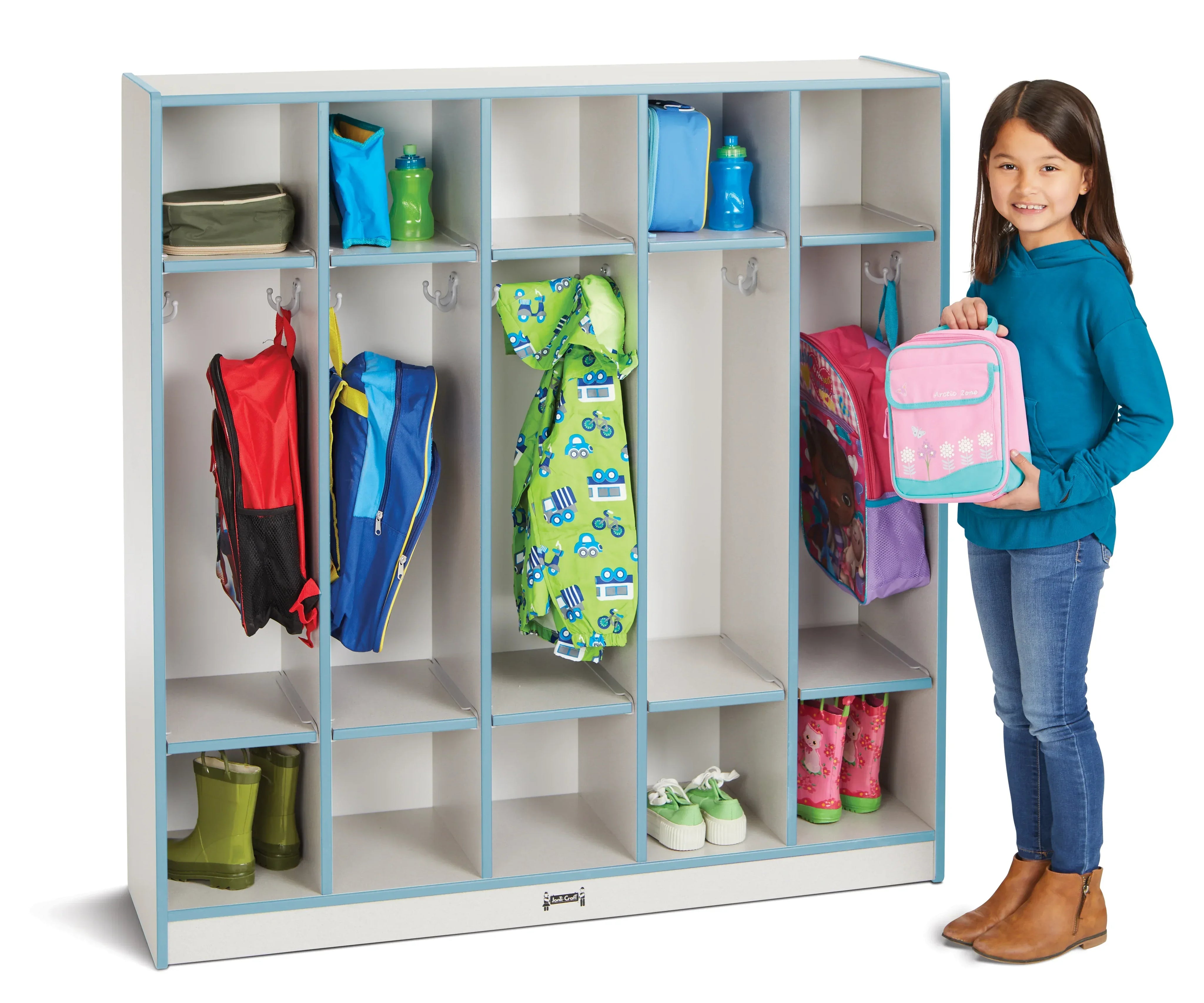Rainbow Accents® 5 Section Coat Locker - Coastal Blue
