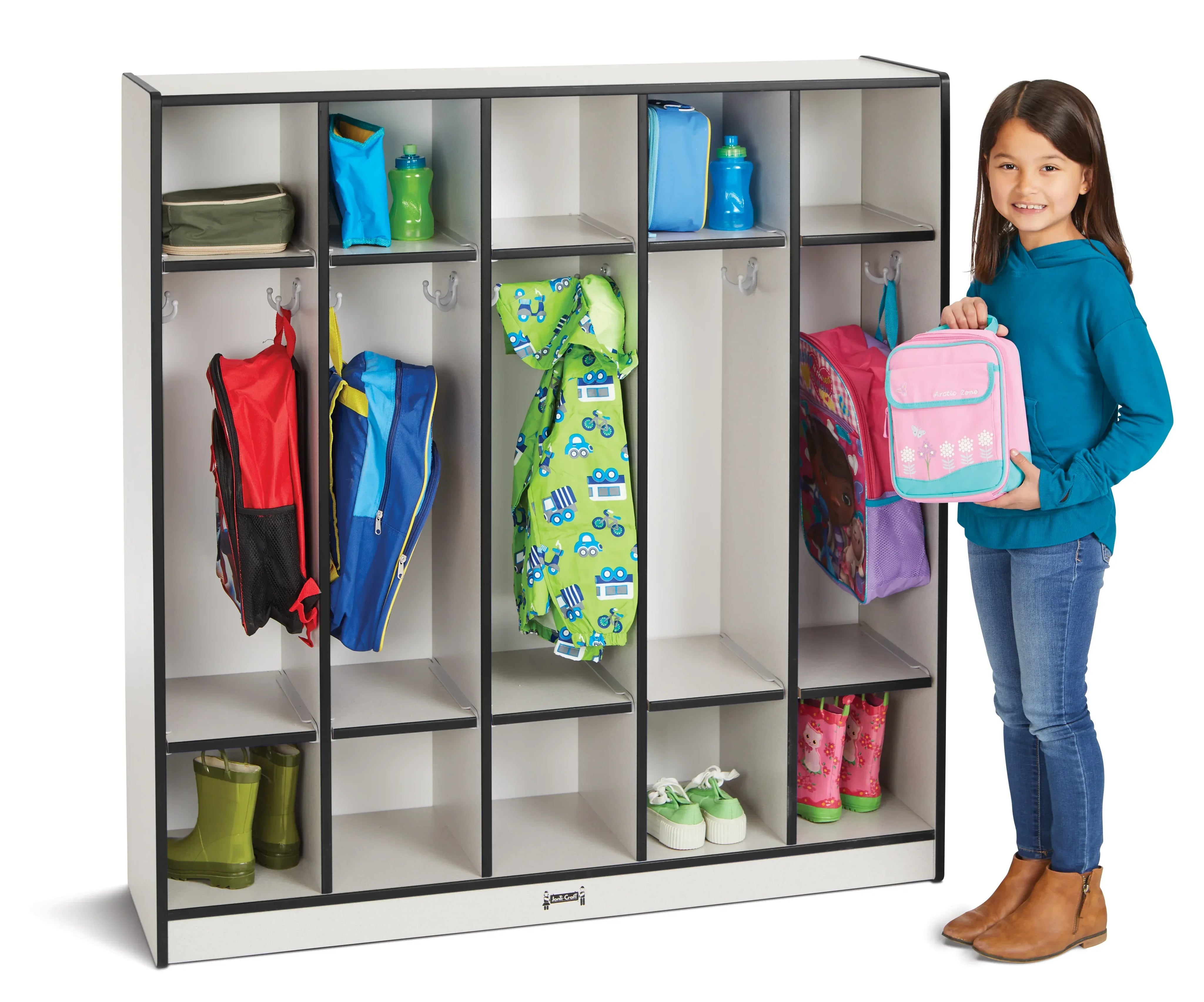Rainbow Accents® 5 Section Coat Locker - Black