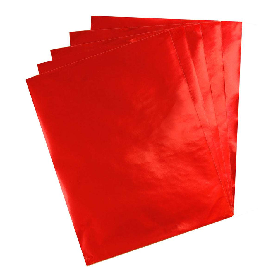 Hygloss Metallic Foil Paper 8.5" x 11" Red