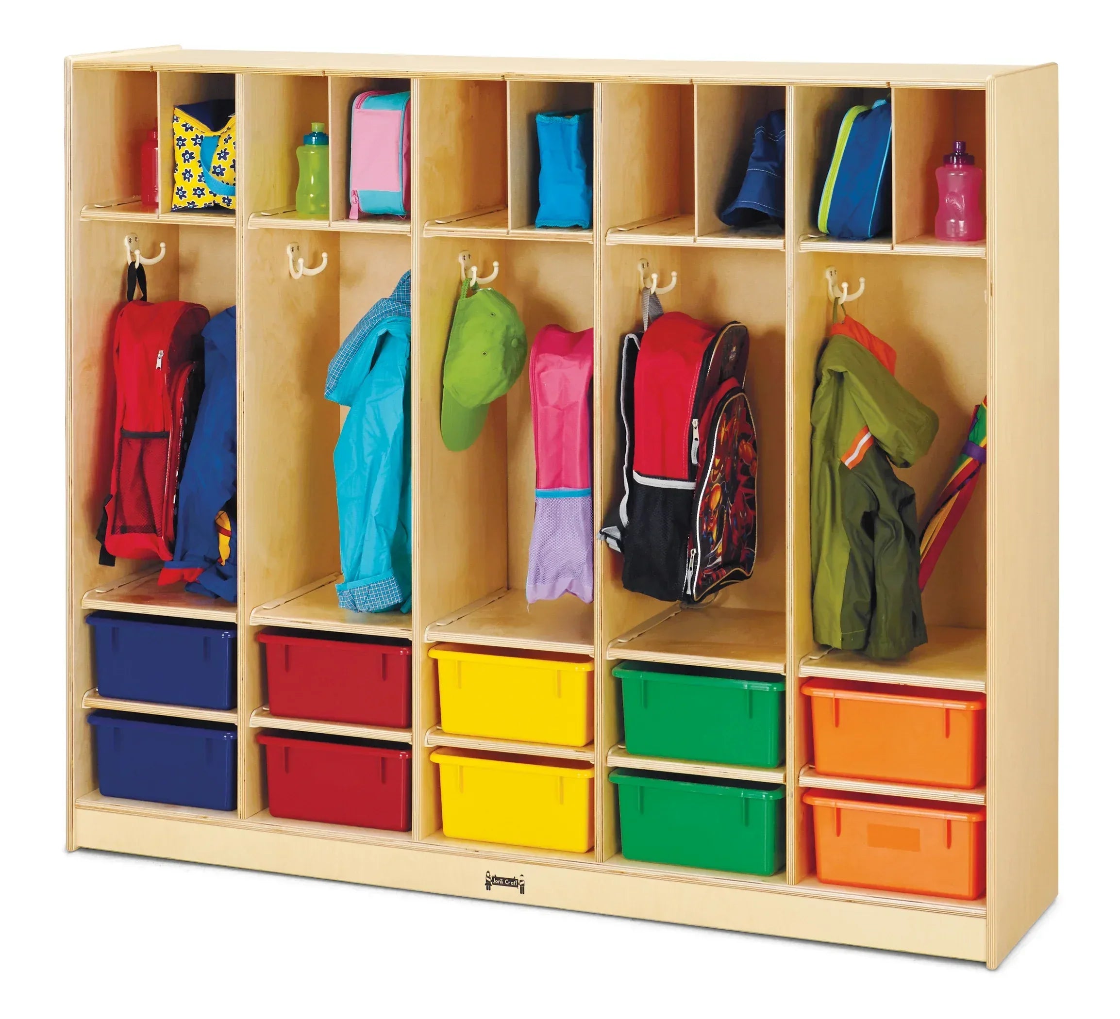 Jonti-Craft® Large Locker Organizer – with 10 Colored Tubs