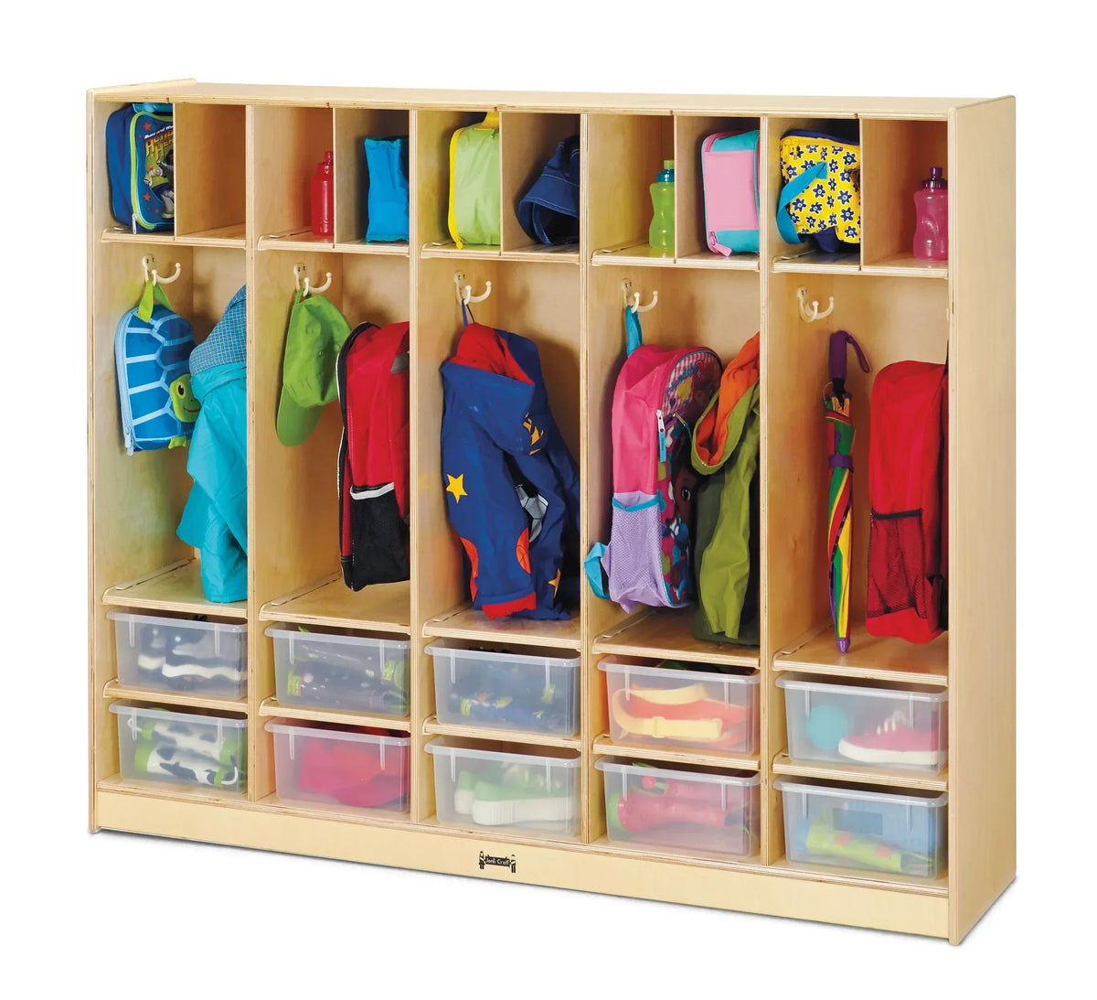 Jonti-Craft® Large Locker Organizer – with 10 Colored Tubs