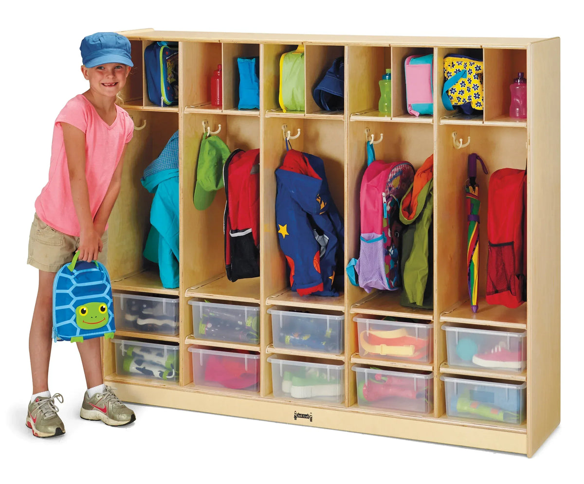 Jonti-Craft® Large Locker Organizer – with 10 Colored Tubs