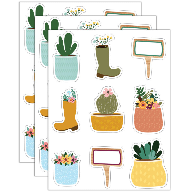 Grow Together Boots, Pots, and Garden Signs Cut-Outs, 36 Per Pack, 3 Packs