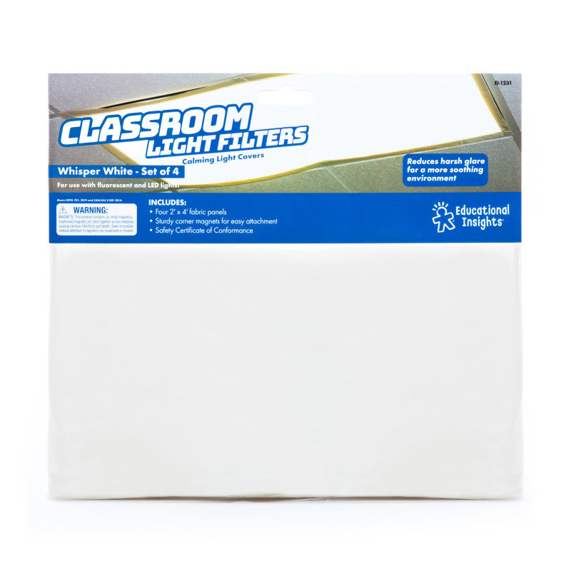 Classroom Light Filters, Whisper White, Set of 4