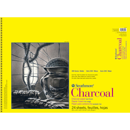 300 Series Charcoal Pad, Top Wire Binding, 24 Sheet, 18x24 inch, 1 Count