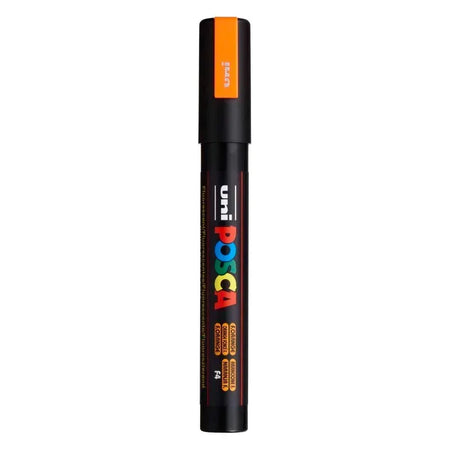 uni® POSCA PC-5M Water-Based Paint Markers, Reversible Medium Tip (1.8-2.5mm), Fluorescent Orange