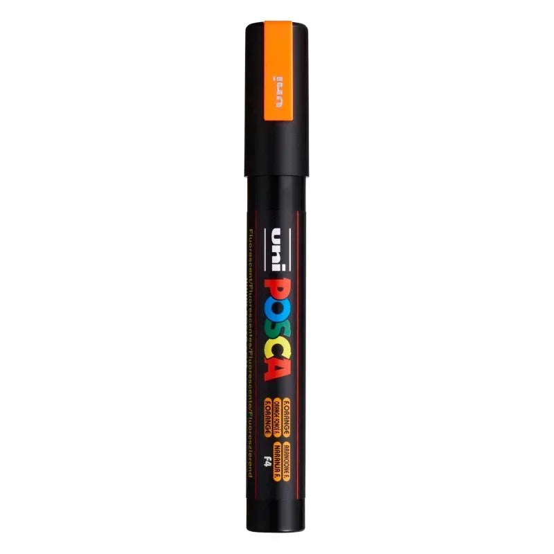 uni® POSCA PC-5M Water-Based Paint Markers, Reversible Medium Tip (1.8-2.5mm), Fluorescent Orange