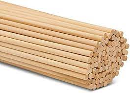 Wooden Dowel Rod - (Flag Sticks) - 1/4" x 36 inches, 50/pkg.