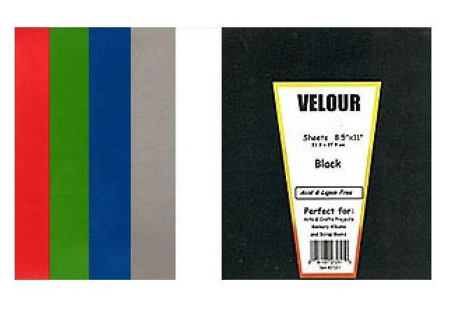 Hygloss Velour Poster Board Black - 8.5" x 11" (5 Sheets)