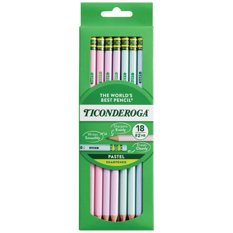 Wooden Pencil Pastel, Sharpened, Pack of 18