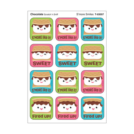 S'more Smiles, Chocolate Scent Scratch 'n Sniff Stinky Stickers&reg;, Pack of 48