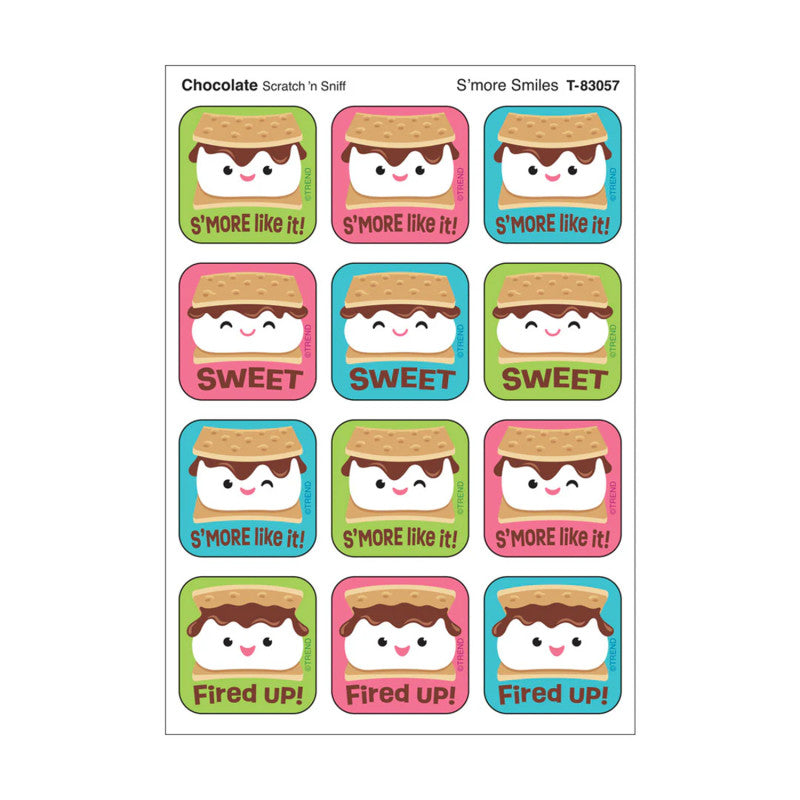 S'more Smiles, Chocolate Scent Scratch 'n Sniff Stinky Stickers&reg;, Pack of 48