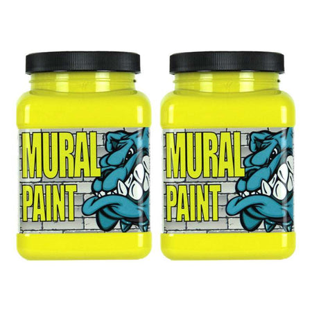 Mural Paint, Pint, Smiley Face (Bright Yellow), Pack of 2