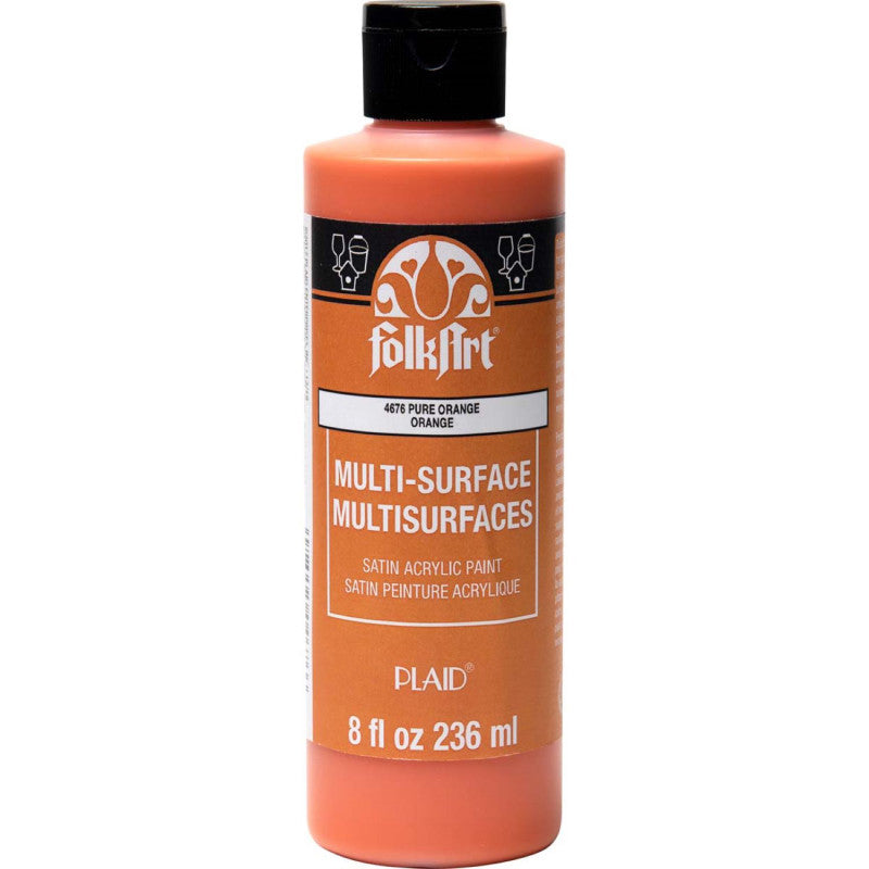 Acrylic Paint Multi-Surface Satin, 8oz., Pure Orange