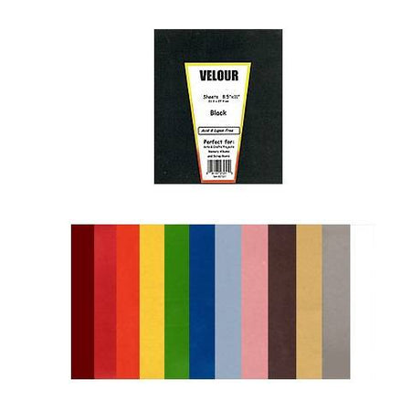 Hygloss Velour Paper White - 8.5" x 11" (10 Sheets)