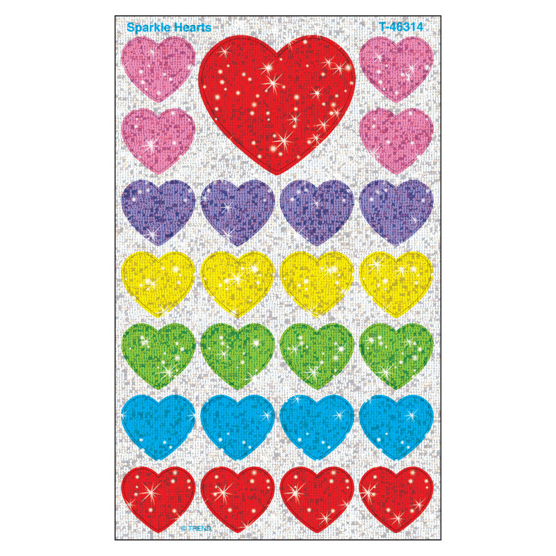 Sparkle Hearts superShapes Stickers-Sparkle, 100 ct