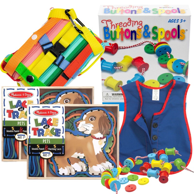 Fine Motor Skills & Dexterity Activity Kit for Seniors â Buttoning, Zipping, Lacing & Sensory Coordination Tools