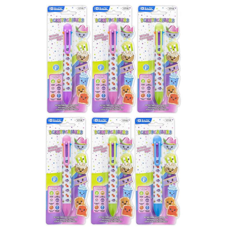 Scented 6-Color Pen, Assorted Designs, Set of 6 – Gramco School Supplies