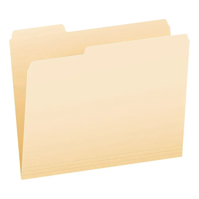 File Folders, Letter Size, Manila, 1/3 Cut, Box of 100