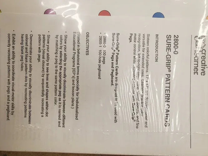 Sure grip pattern cards 17" x17" Sixteen colorful pattrens