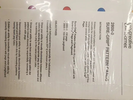 Sure grip pattern cards 17" x17" Sixteen colorful pattrens